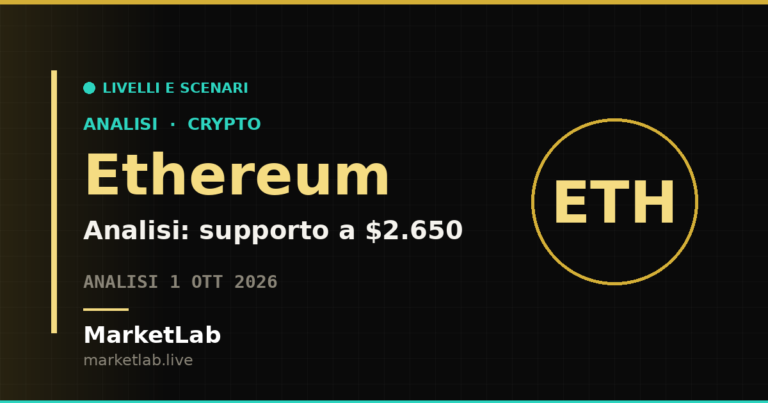 Analisi Ethereum 1 ottobre 2026 - MarketLab